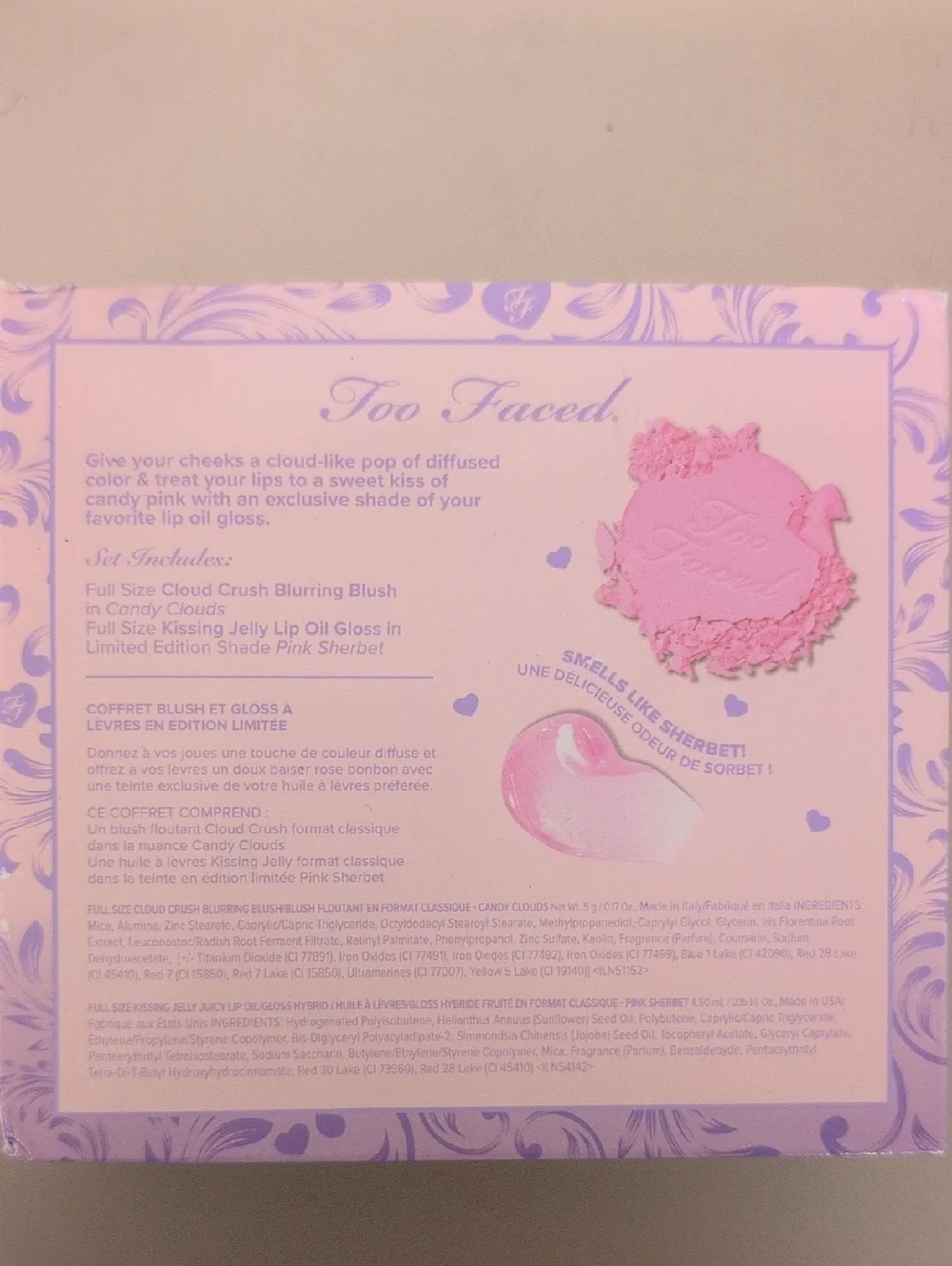 Too Faced Dream A Little Dream Blush And Gloss Set, NEW